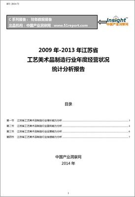 2009-2013年江苏省工艺美术品制造行业经营状况分析年报